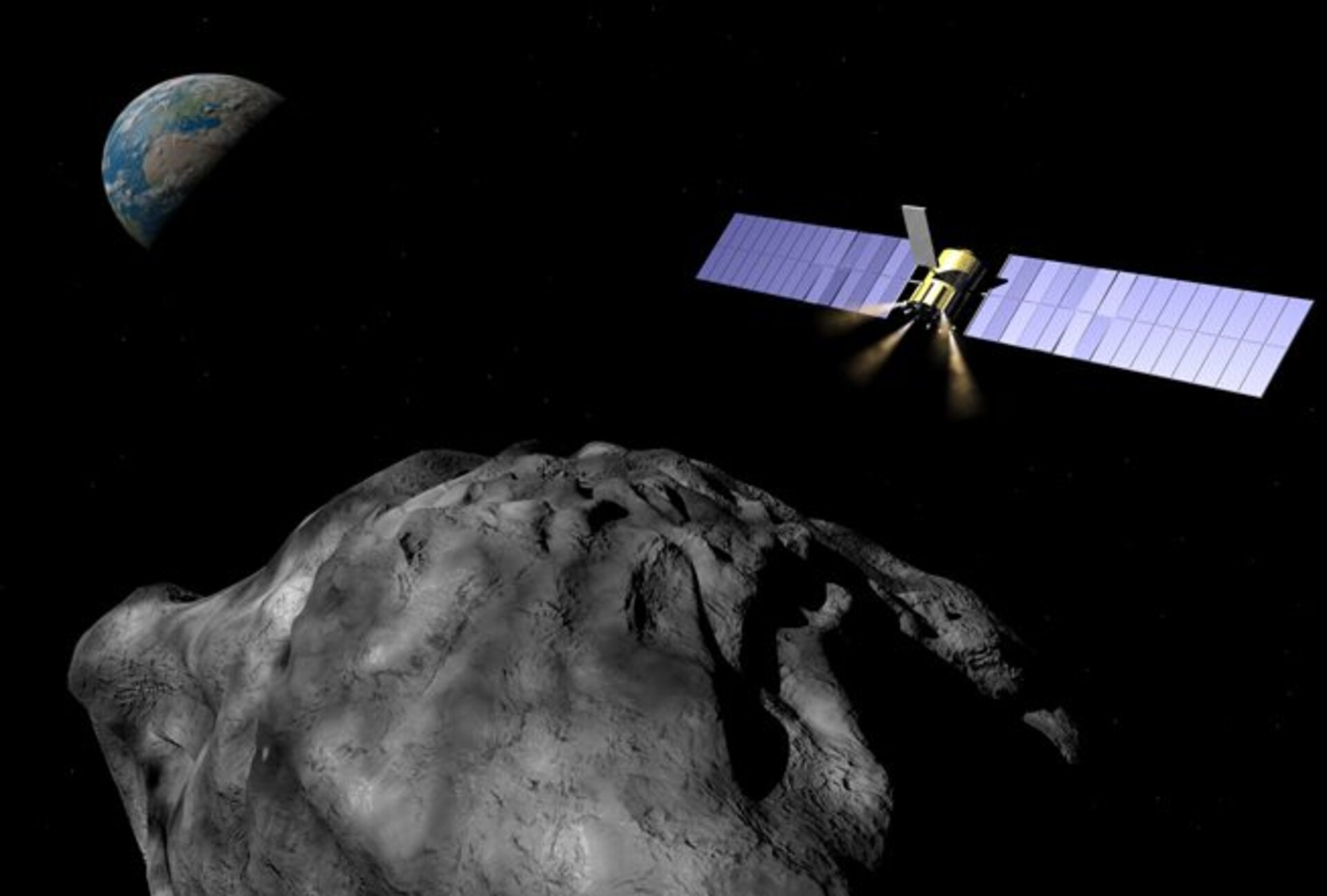 Gravity tractor asteroid deflection